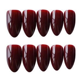 False Fingernails Wine Red Artificial False Nails Tips Long Full Cover Fake Nail Art Decoration Fake Nails