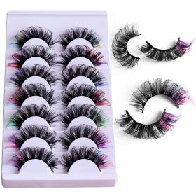 Eyelashes Natural Faux Mink Lashes Wispy Fluffy Curly 3D Effect Fake Eyelashes 7 Pairs Pack for Daily Halloween Cosplay Costume Eyelashes