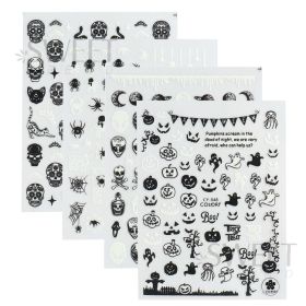 Nail Sticker 10 Sheets Luminous Mixed Halloween Patterns DIY Nail