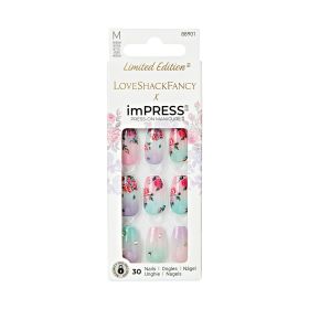 LoveShackFancy x imPRESS Limited Edition Medium Coffin Press-On Nails, Purple, 30 Pieces