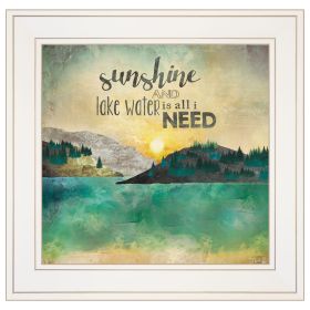 "Sunshine And Lake Water" by Marla Rae, Ready to Hang Framed Print, White Frame