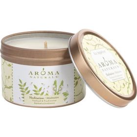 MEDITATION AROMATHERAPY by Mediation Aromatherapy ONE 2.5x1.75 inch TIN SOY AROMATHERAPY CANDLE. COMBINES THE ESSENTIAL OILS OF PATCHOULI & FRANKINCEN