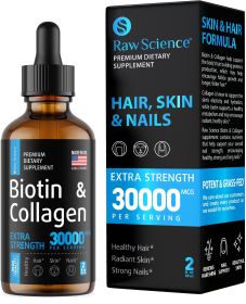 Liquid Collagen Biotin Supplement for Hair Growth Biotin 10000 mcg Collagen 20000 mcg Drops Biotin and Collagen Vitamins for Skin Hair and Nail Health