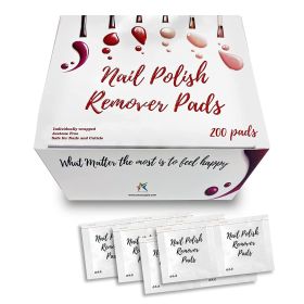 Nail Polish Remover Pads. Pack of 200 Remover Wipes. Non-Sterile Saturated Napkins 2-ply Kit. Non-Woven Cleansing Pads Set with Aloe; Panthenol. Indiv