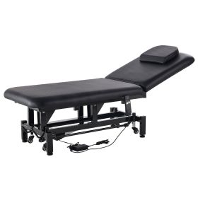 VEVOR Professional Electric Lift Massage Table, 0-45° Adjustable Backrest Medical Table Beauty Bed, Height Adjustable Tattoo Spa Table on Wheels