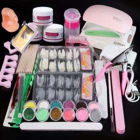 23 in 1 Acrylic Nail Kit for Beginners 12 Color Glitter Acrylic Powder White Clear Pink Acrylic Powder Nails Extension Professio