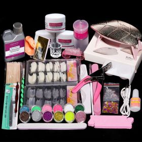 Full Acrylic Powder Set, 15ml Gel Manicure Kit With And 6W LED Light For Nail Extension DIY Complete Starter Kit