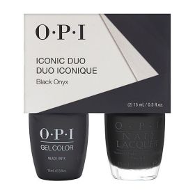 OPI by OPI Gel Color Soak-Off Gel Lacquer + Nail Lacquer - Black Onyx --2pcs