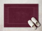 Luxury Bath Mat Floor Towel Set Absorbent Cotton Hotel Spa Shower Bathtub Mats [Not a Bathroom Rug] 22x34 inch | 2 Pack | Wine Red