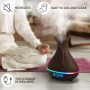 Aromatherapy Diffuser for Essential Oils 400ml Dark Wood Essential Oil Diffuser for Office Home Air Diffuser Humidifier with 13 Hour High Mist Output