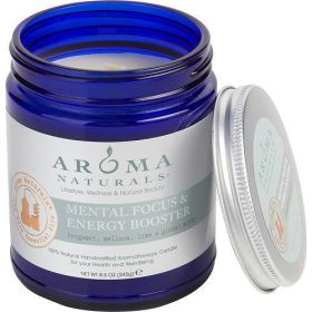 MENTAL FOCUS & ENERGY BOOSTER AROMATHERAPY by ONE 3 X 3 inch JAR AROMATHERAPY CANDLE. COMBINES THE ESSENTIAL OILS OF BERGAMOT, MELISSA, LIME & GLOBAL