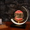 Moving Sand Art Picture with LED;  3D Round Sand Picture Lamp 3 Colors Art Light with Stand Relaxing Desktop Home Decor and Office