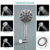 10-in. Wall Mount Concealed Round High Pressure Rainfall 360 Degree Adjustment Shower Head with 5-function Handheld Spray Combo