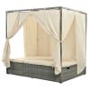 Adjustable Sun Bed With Curtain; High Comfort; With 3 Colors