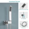 12-inch Ceiling Mount Square 360 Degree Adjustable Stainless Steel High Pressure Rainfall Shower Head Dual Shower Head with Hand Held Spray Combo Stai