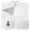 12-inch Ceiling Mount Square 360 Degree Adjustable Stainless Steel High Pressure Rainfall Shower Head Dual Shower Head with Hand Held Spray Combo Stai