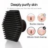 Facial Scrubbing Cleansing Brush, Silicone Face Scrubber Exfoliator, Face Wash Brush with Handle, Handheld Face Exfoliator Brush, Soft Baby Shower Bru