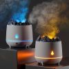 1Pc Flaming Mountain Aromatherapy Machine Humidifier Home Large Fog Volume 400mL Creative Aromatherapy Machine Ultrasonic Simulated Volcano Humidifier