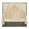 Adjustable Sun Bed With Curtain; High Comfort; With 3 Colors