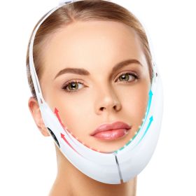 EMS Facial Lifting Device LED Photon Therapy Face Slimming Vibration Massager Double Chin V Line Lift Belt Cellulite Jaw Device (Color: White)