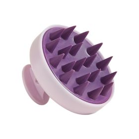 Silicone Shampoo Scalp Hair Massager Head Body Scalp Massage Brush Comb Hair Washing Comb Shower Brush Bath Spa Massage Brush (Color: purple)