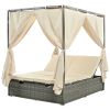 Adjustable Sun Bed With Curtain; High Comfort; With 3 Colors