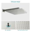 12-inch/10-inch Wall Mount Square Stainless Steel High Pressure Rainfall Shower Head with Handheld Spray Combo, 360 Degree Adjustable Slide Bar