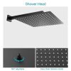 12-inch/10-inch Wall Mount Square Stainless Steel High Pressure Rainfall Shower Head with Handheld Spray Combo, 360 Degree Adjustable Slide Bar