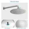 10-in. Wall Mount Concealed Round High Pressure Rainfall 360 Degree Adjustment Shower Head with 5-function Handheld Spray Combo