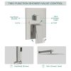 12-inch/10-inch Wall Mount Square Stainless Steel High Pressure Rainfall Shower Head with Handheld Spray Combo, 360 Degree Adjustable Slide Bar